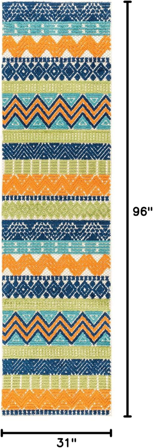 imageRugshop Marbella Contemporary Boho NonShedding Patio Deck Backyard IndoorOutdoor Area Rug 5 x 7 GrayMulti Color