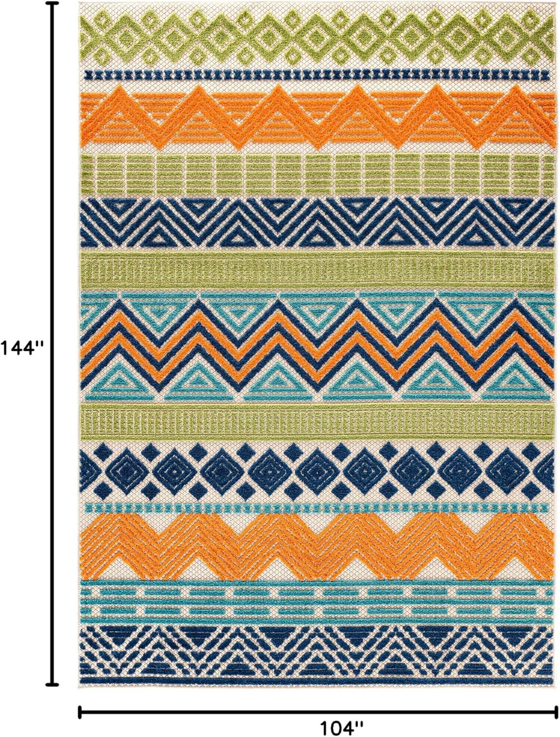imageRugshop Marbella Contemporary Boho NonShedding Patio Deck Backyard IndoorOutdoor Area Rug 5 x 7 GrayMulti Color