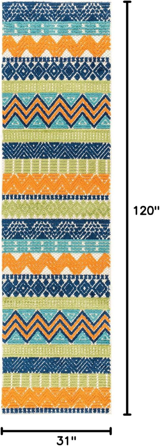 imageRugshop Marbella Contemporary Boho NonShedding Patio Deck Backyard IndoorOutdoor Area Rug 5 x 7 GrayMulti Color
