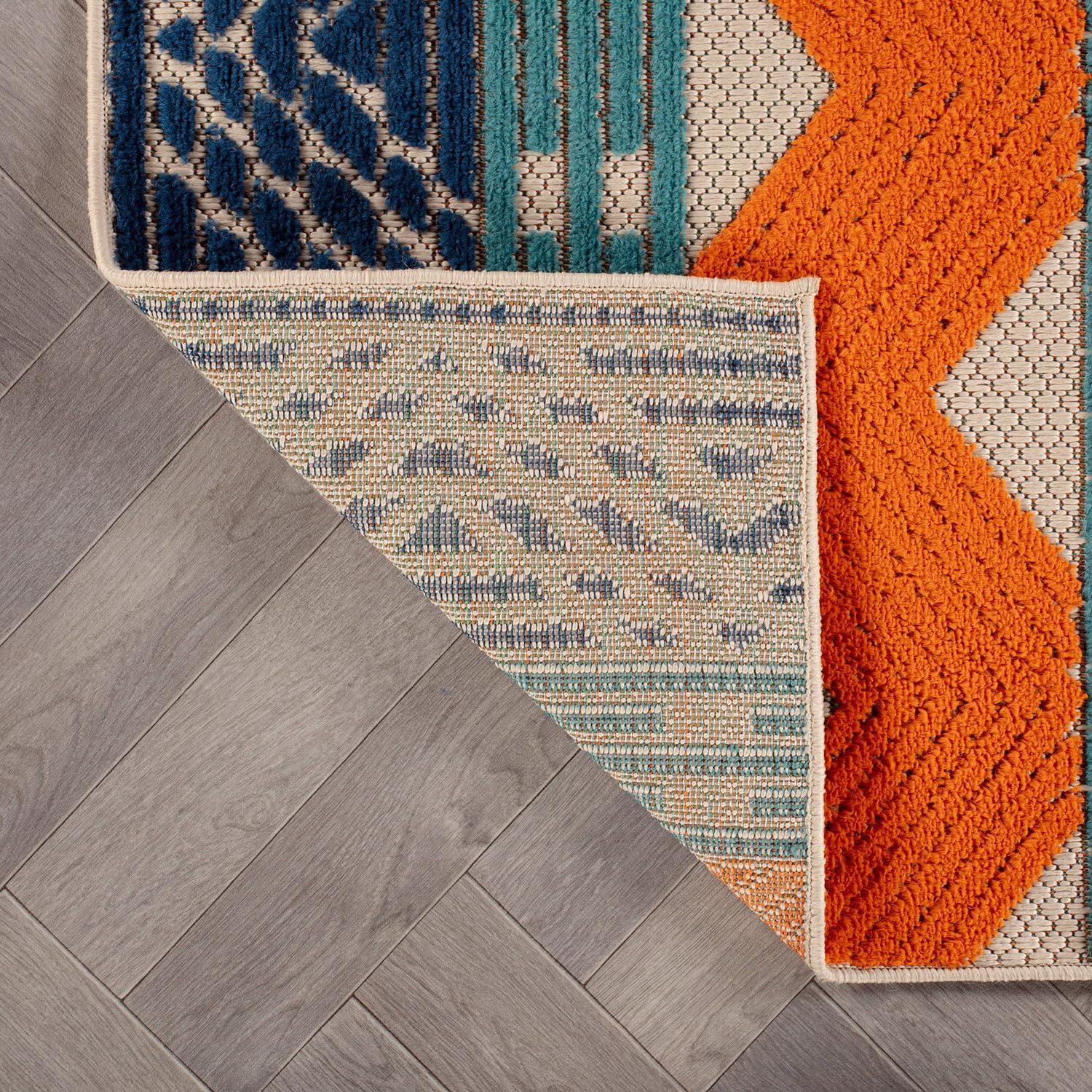 imageRugshop Marbella Contemporary Boho NonShedding Patio Deck Backyard IndoorOutdoor Area Rug 5 x 7 GrayMulti Color