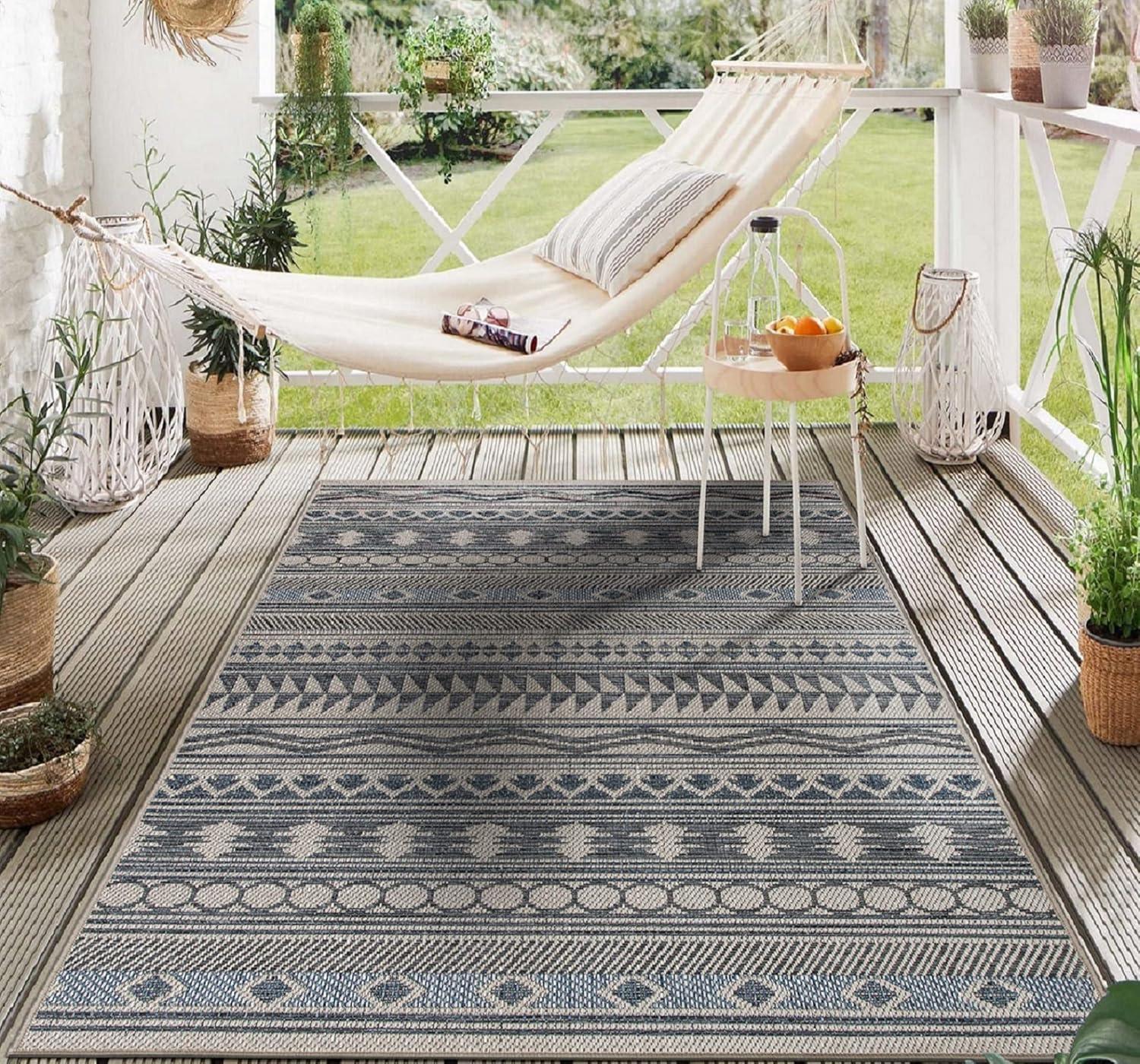 imageRugshop Modern Bohemian IndoorOutdoor Area Rug 5 x 7 CreamCream