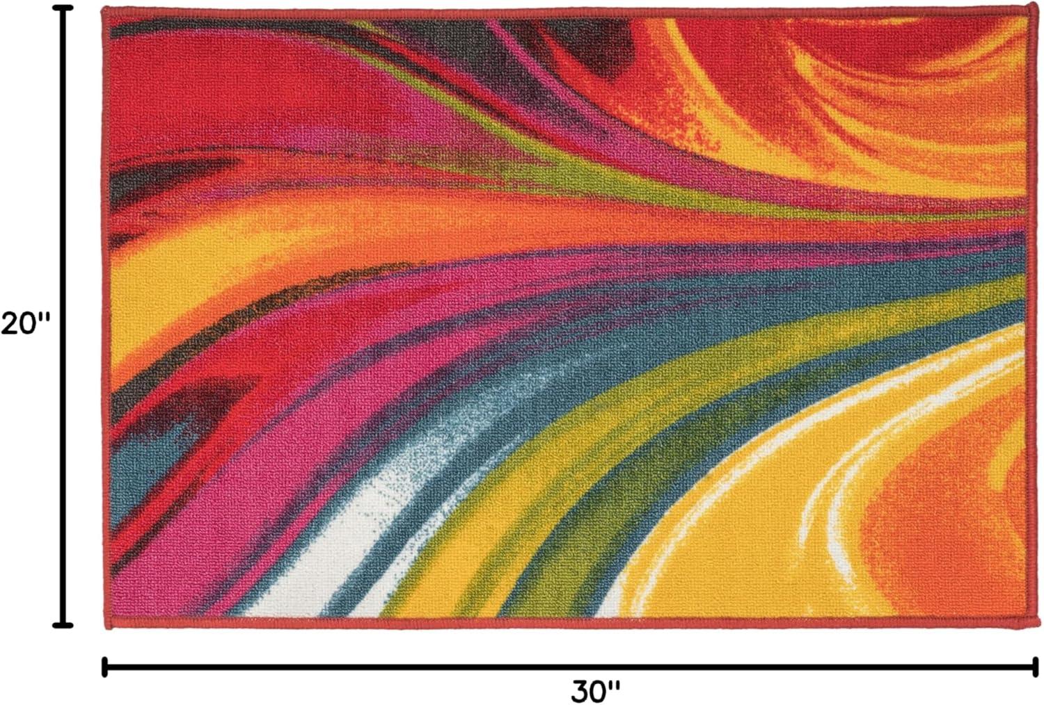 imageRugshop Modern Contemporary Waves NonSlip NonSkid Area Rug 5 X 7 5 3quot X 7 3quot MultiMulti Color