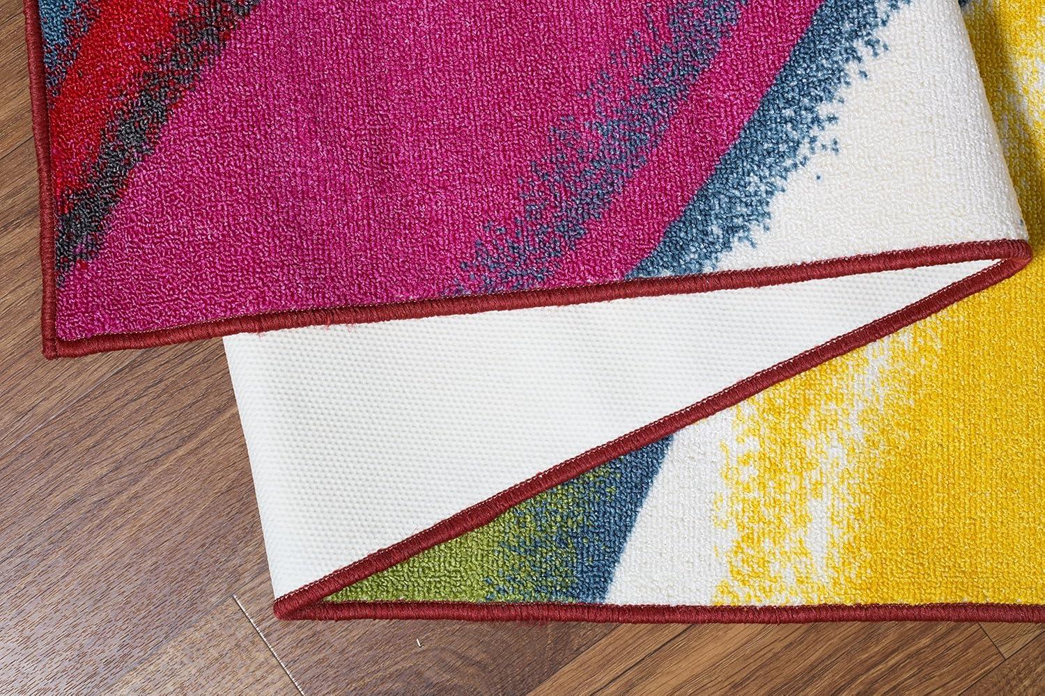 imageRugshop Modern Contemporary Waves NonSlip NonSkid Area Rug 5 X 7 5 3quot X 7 3quot MultiMulti Color