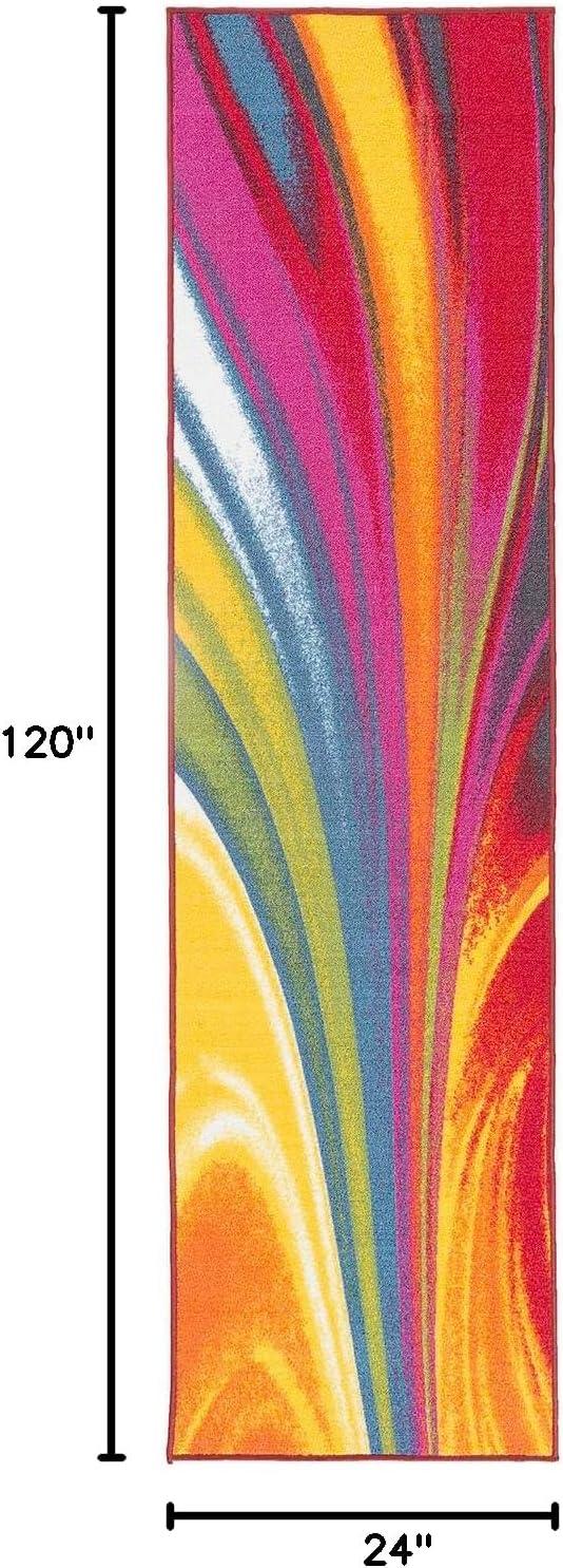 imageRugshop Modern Contemporary Waves NonSlip NonSkid Area Rug 5 X 7 5 3quot X 7 3quot MultiMulti Color