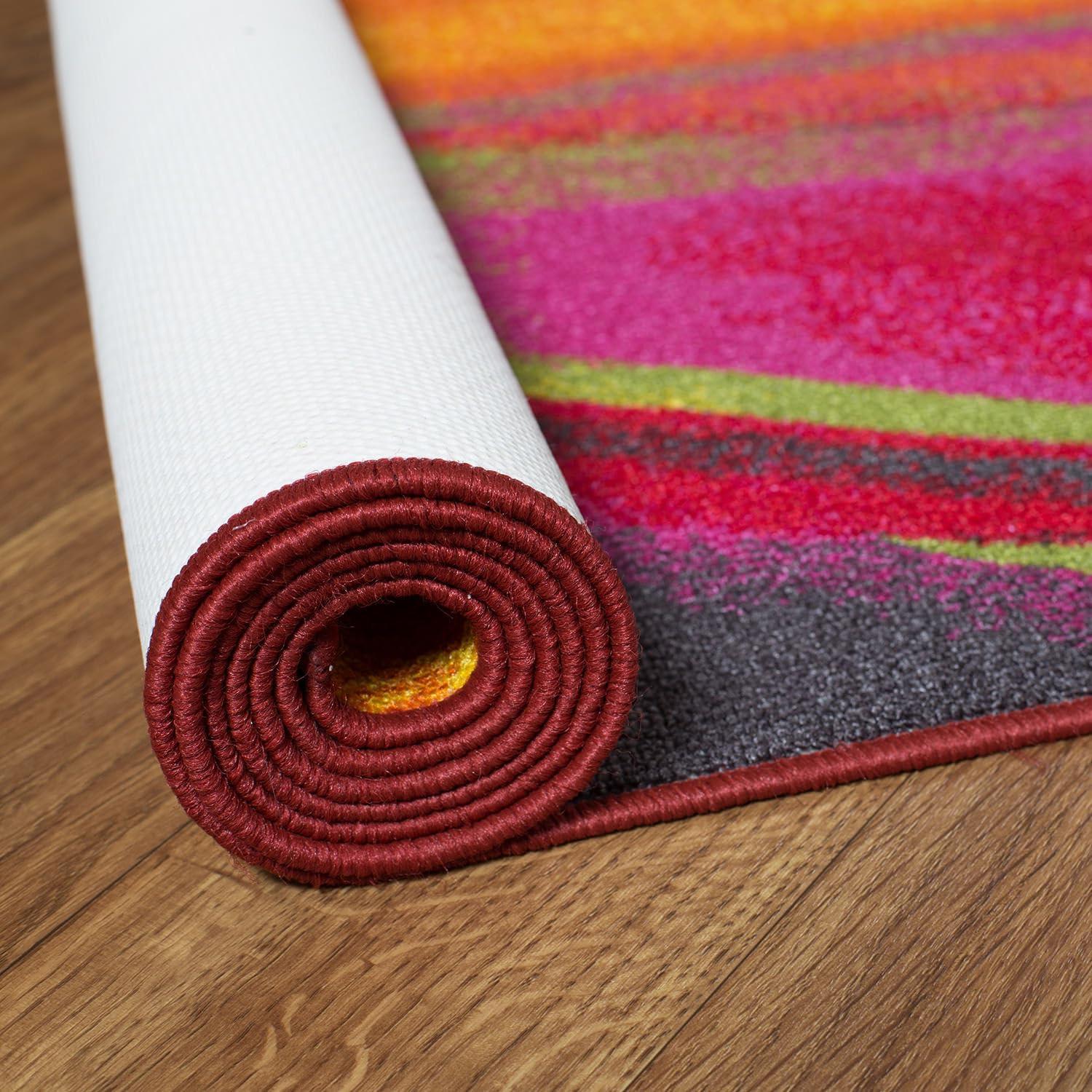 imageRugshop Modern Contemporary Waves NonSlip NonSkid Area Rug 5 X 7 5 3quot X 7 3quot MultiMulti Color