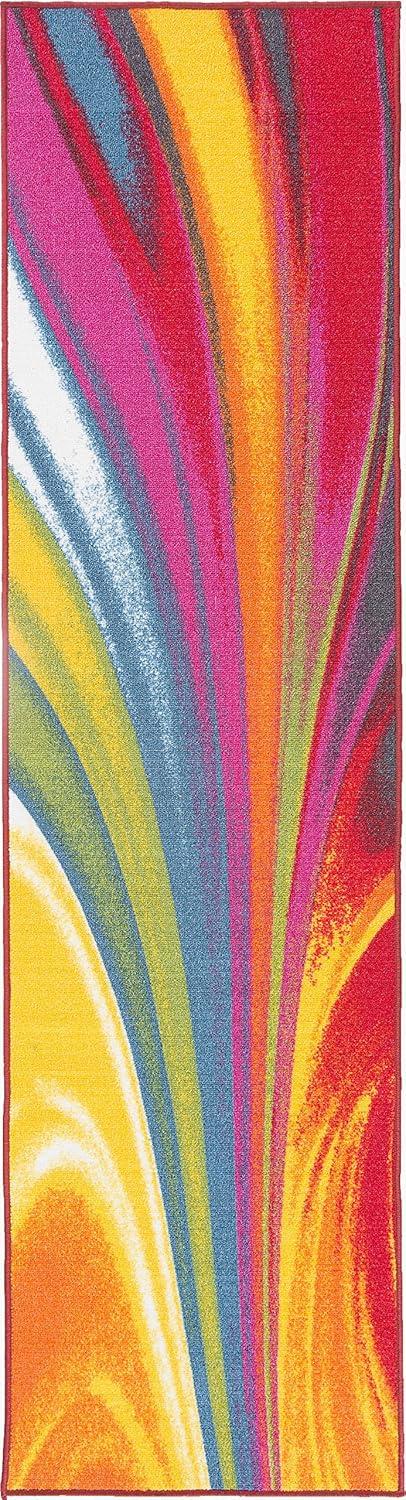 imageRugshop Modern Contemporary Waves NonSlip NonSkid Area Rug 5 X 7 5 3quot X 7 3quot MultiMulti Color