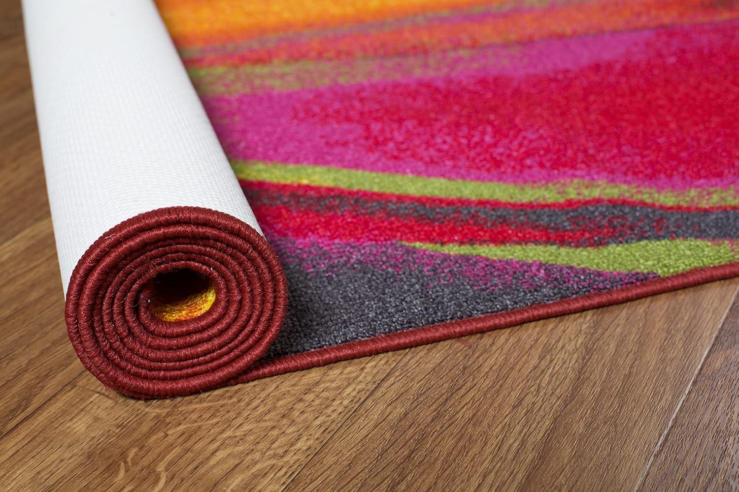 imageRugshop Modern Contemporary Waves NonSlip NonSkid Area Rug 5 X 7 5 3quot X 7 3quot MultiMulti Color