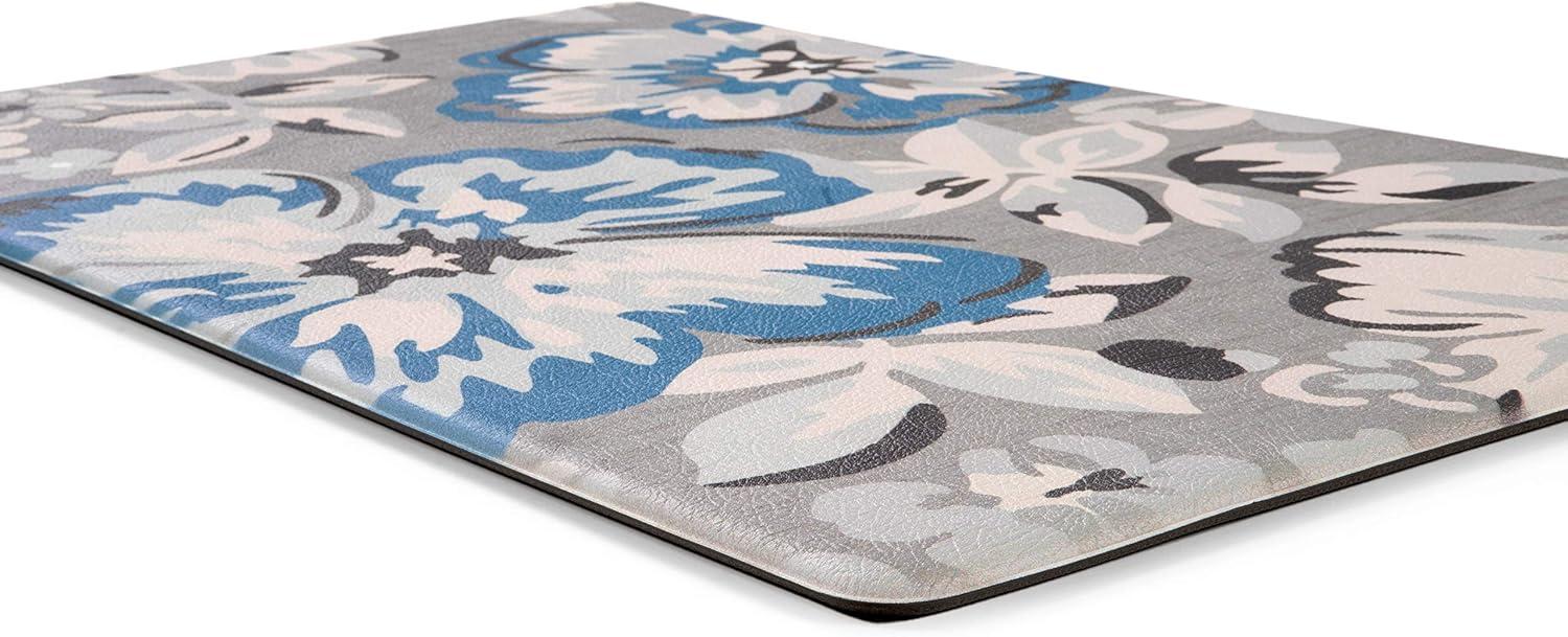 imageRugshop Modern Floral Anti Fatigue Standing Mat 18quot x 47quot CreamBlue