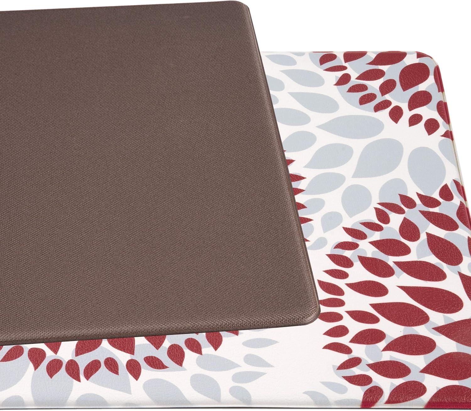 imageRugshop Modern Floral Circles Anti Fatigue Standing Mat 18quot x 47quot RedRed