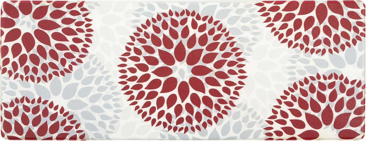 imageRugshop Modern Floral Circles Anti Fatigue Standing Mat 18quot x 47quot RedRed