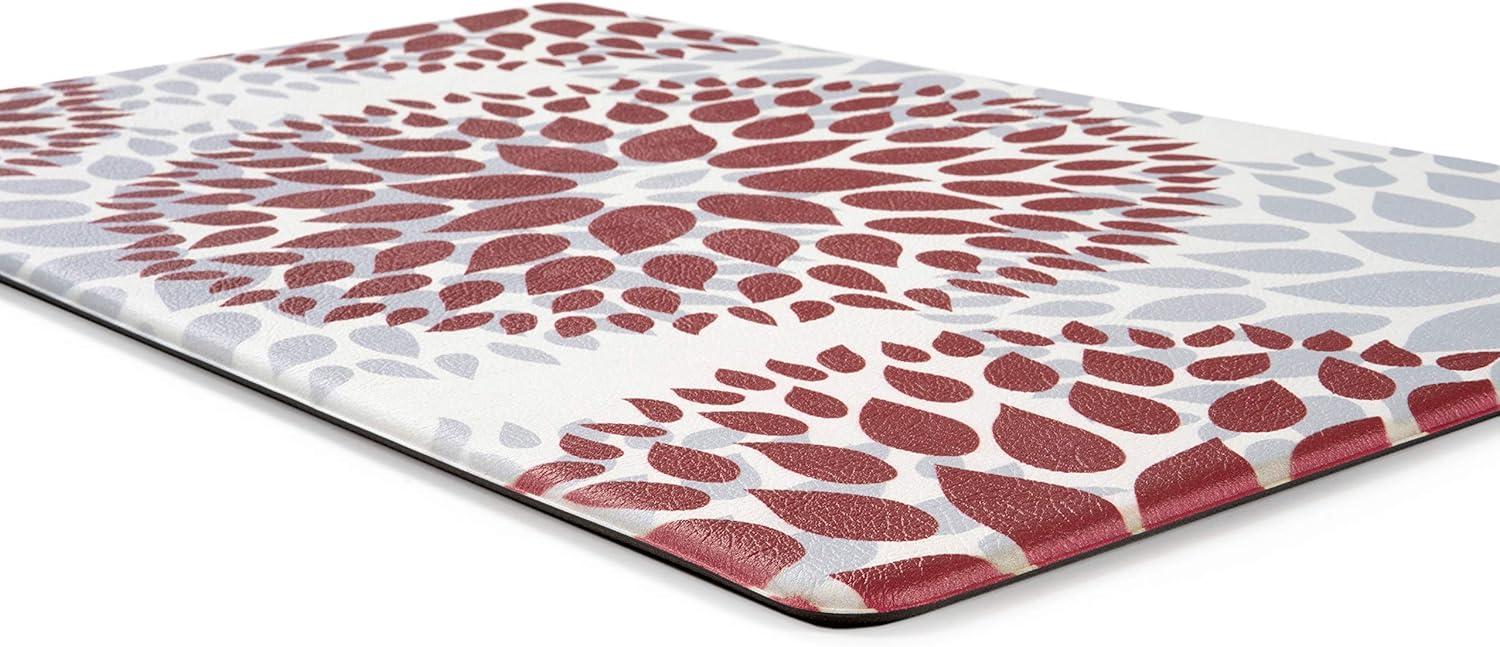 imageRugshop Modern Floral Circles Anti Fatigue Standing Mat 18quot x 47quot RedRed