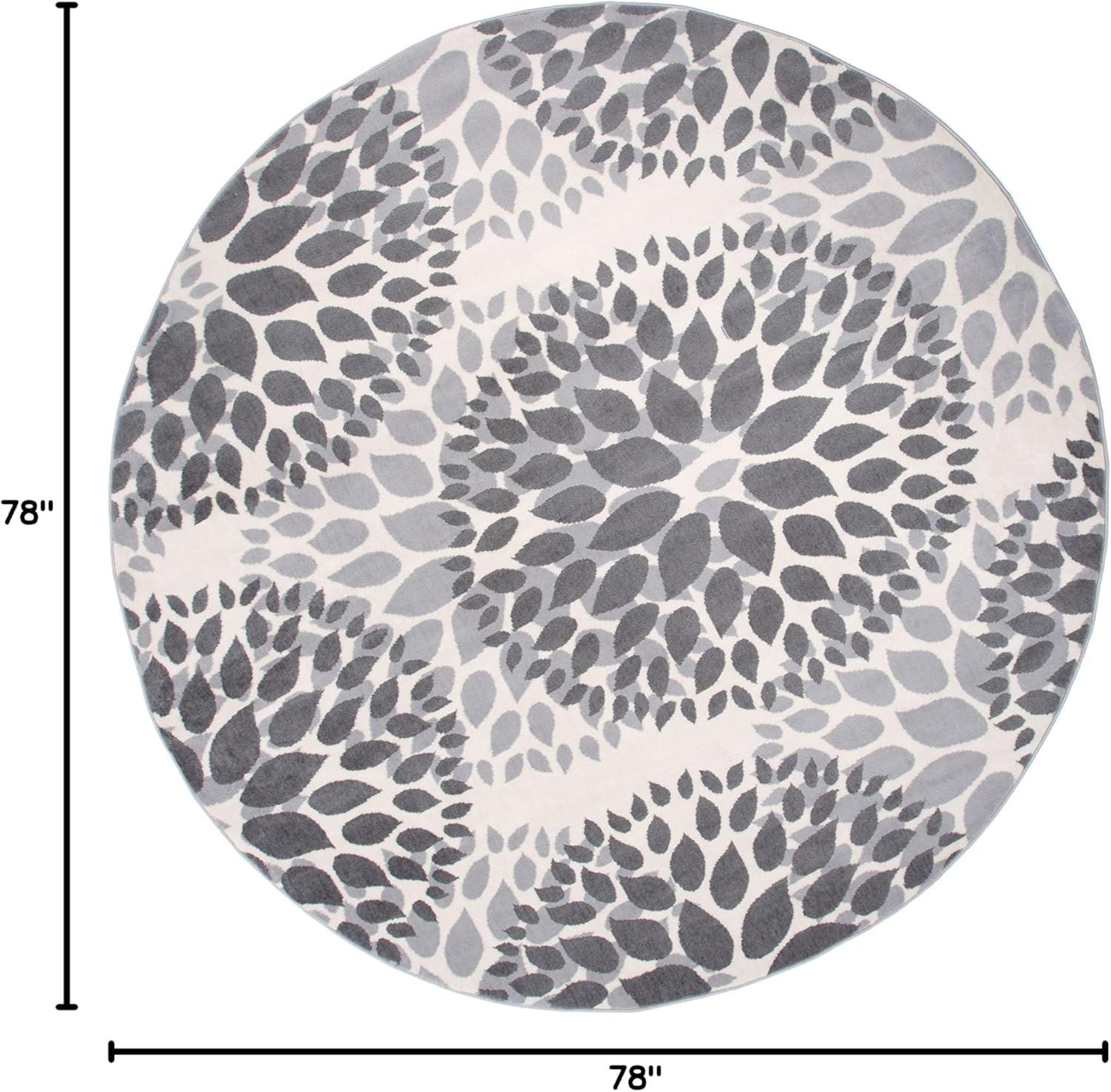 imageRugshop Modern Floral Circles Design Easy Cleaning for Living RoomBedroomHome OfficeKitchen Non Shedding Area Rug 5 x 7 BlueGrey