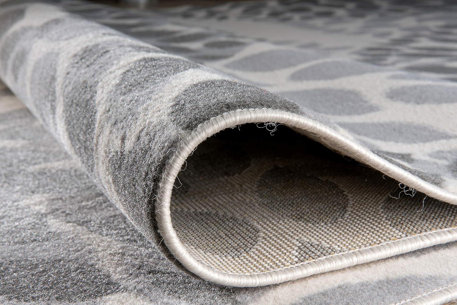 imageRugshop Modern Floral Circles Design Easy Cleaning for Living RoomBedroomHome OfficeKitchen Non Shedding Area Rug 5 x 7 BlueGrey