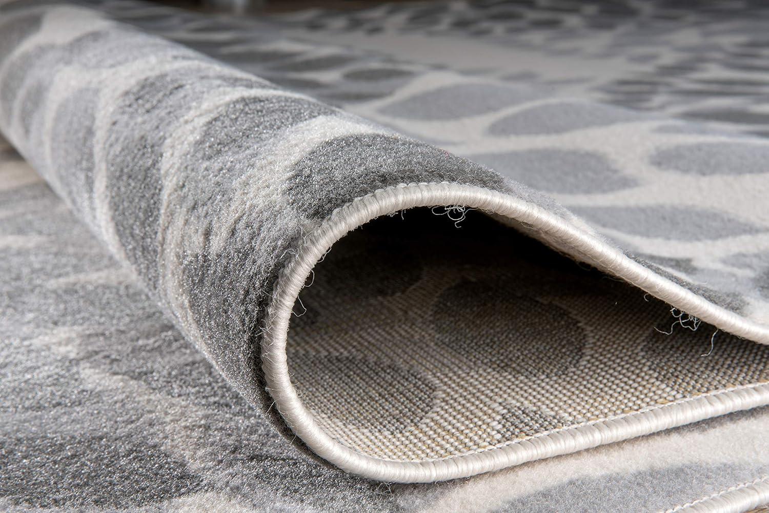 imageRugshop Modern Floral Circles Design Easy Cleaning for Living RoomBedroomHome OfficeKitchen Non Shedding Area Rug 5 x 7 BlueGrey