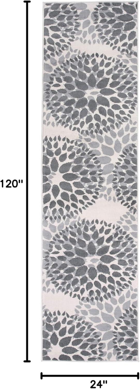 imageRugshop Modern Floral Circles Design Easy Cleaning for Living RoomBedroomHome OfficeKitchen Non Shedding Area Rug 5 x 7 BlueGrey