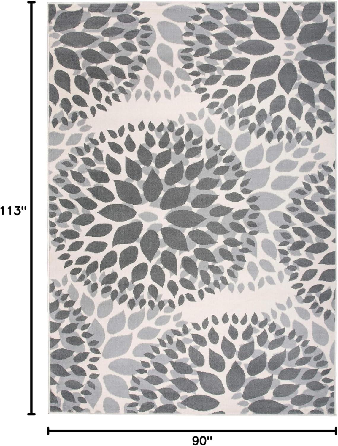 imageRugshop Modern Floral Circles Design Easy Cleaning for Living RoomBedroomHome OfficeKitchen Non Shedding Area Rug 5 x 7 BlueGrey