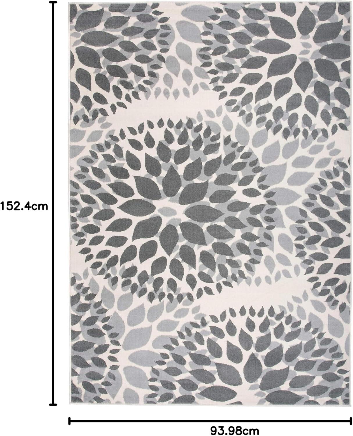 imageRugshop Modern Floral Circles Design Easy Cleaning for Living RoomBedroomHome OfficeKitchen Non Shedding Area Rug 5 x 7 BlueGrey