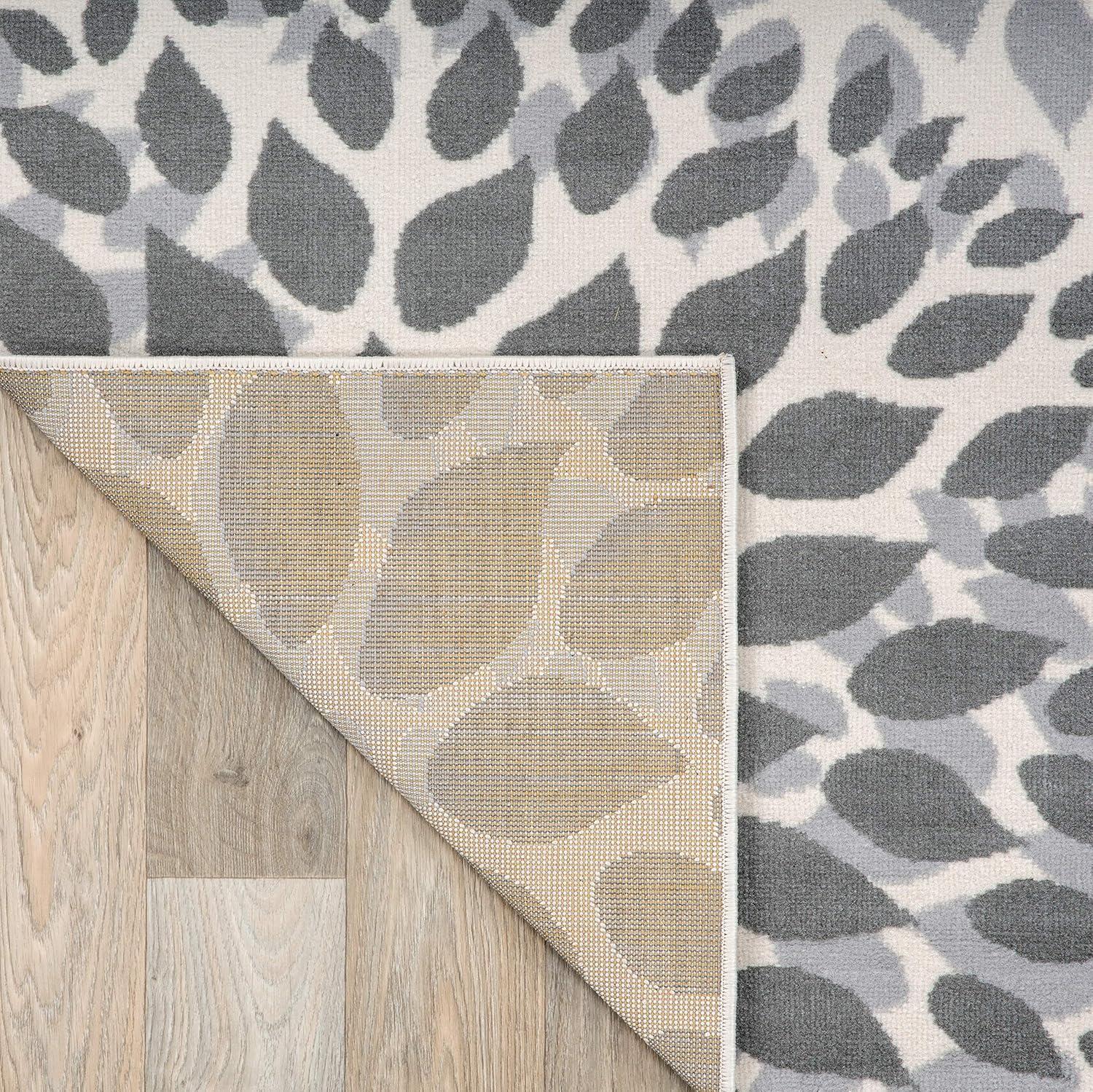 imageRugshop Modern Floral Circles Design Easy Cleaning for Living RoomBedroomHome OfficeKitchen Non Shedding Area Rug 5 x 7 BlueGrey