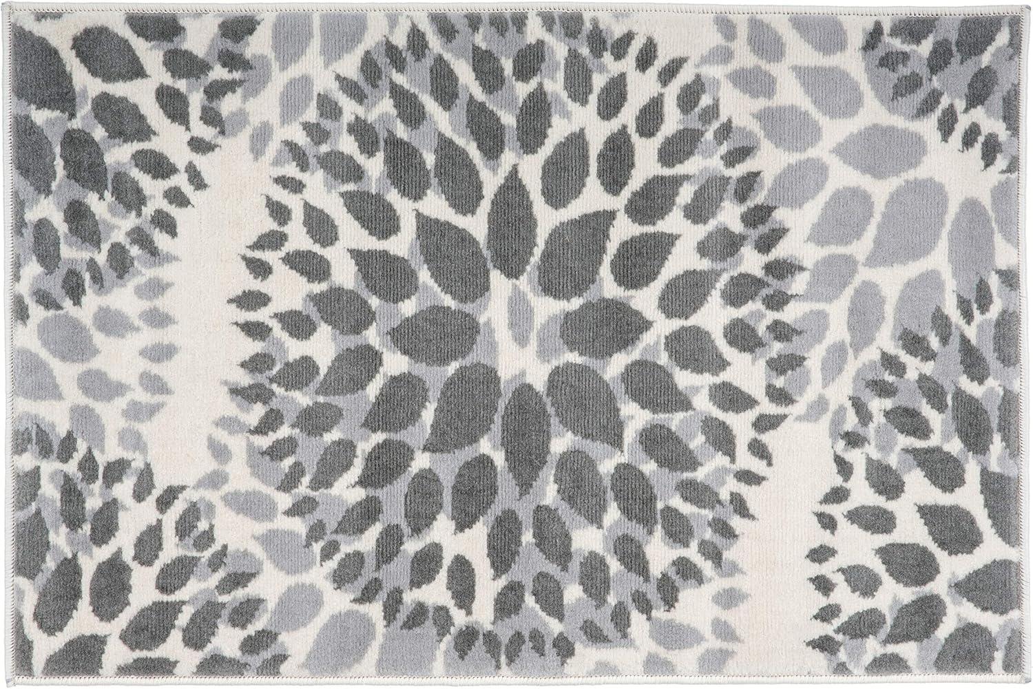 imageRugshop Modern Floral Circles Design Easy Cleaning for Living RoomBedroomHome OfficeKitchen Non Shedding Area Rug 5 x 7 BlueGrey