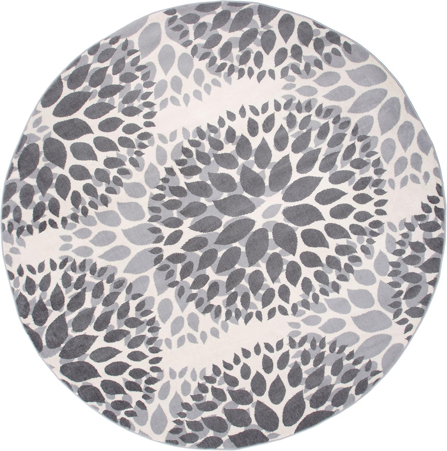 imageRugshop Modern Floral Circles Design Easy Cleaning for Living RoomBedroomHome OfficeKitchen Non Shedding Area Rug 5 x 7 BlueGrey