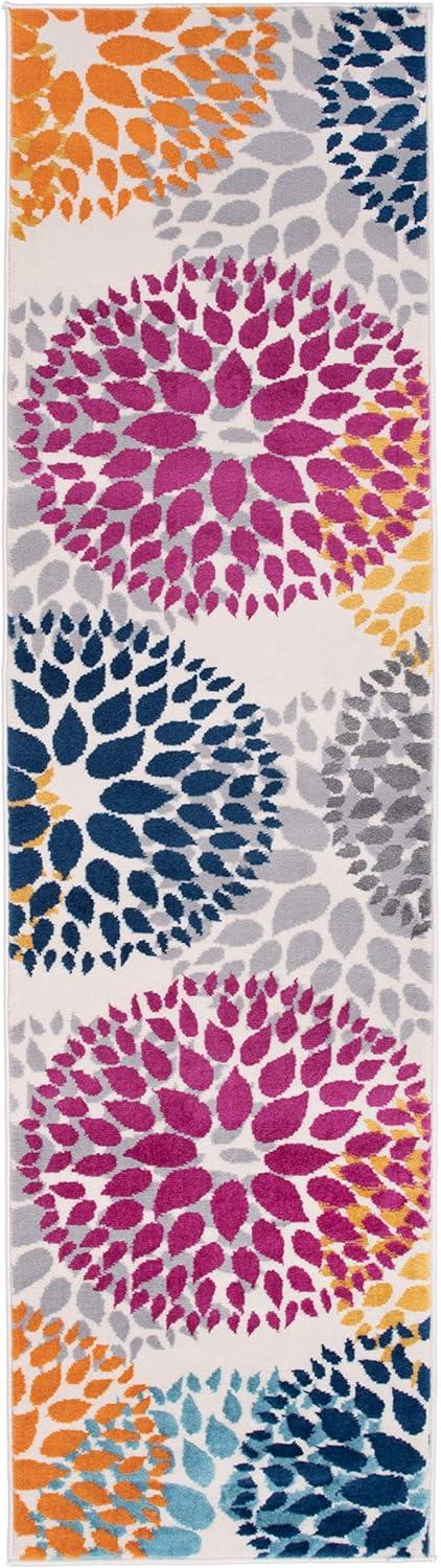 imageRugshop Modern Floral Circles Design Easy Cleaning for Living RoomBedroomHome OfficeKitchen Non Shedding Area Rug 5 x 7 BlueMulti Color