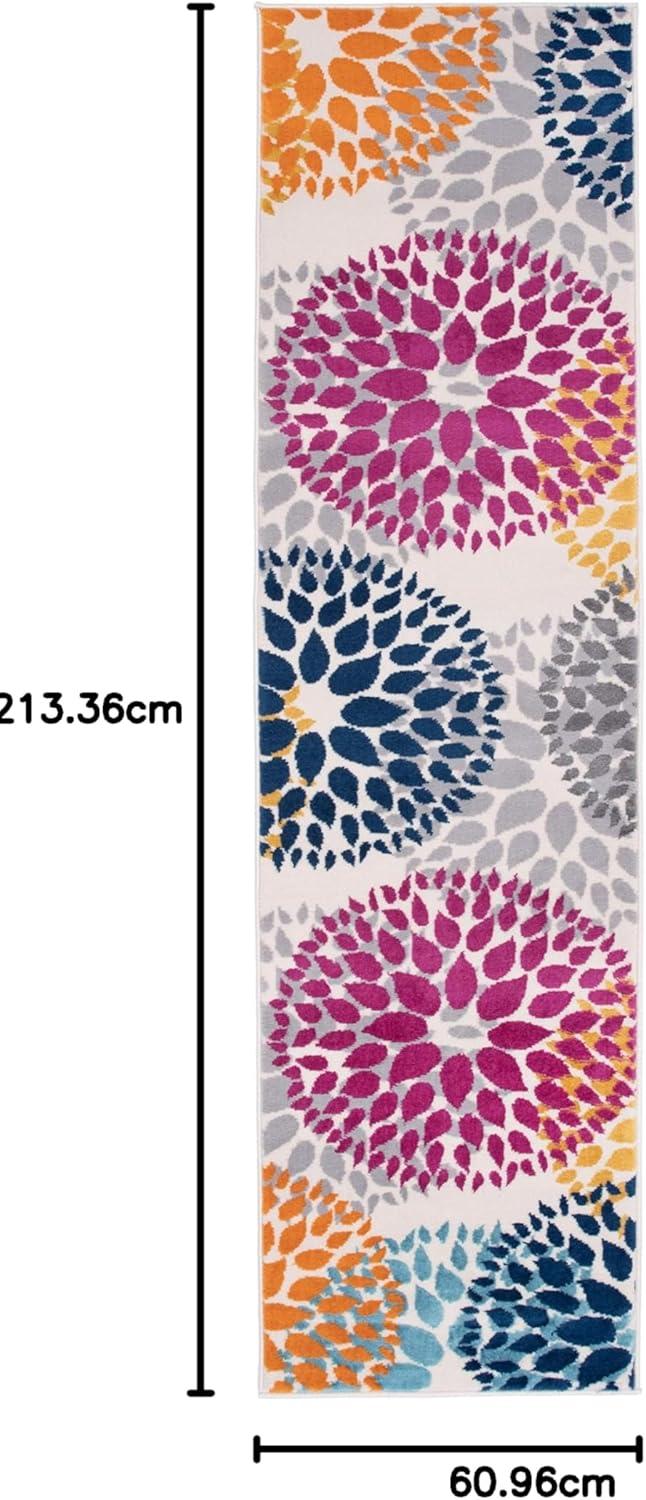 imageRugshop Modern Floral Circles Design Easy Cleaning for Living RoomBedroomHome OfficeKitchen Non Shedding Area Rug 5 x 7 BlueMulti Color