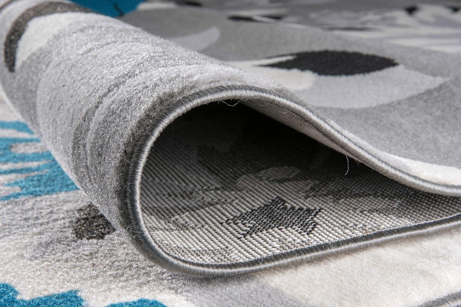 imageRugshop Modern Floral Design for Living RoomBedroomHome OfficeKitchen Non Shedding Area Rug 5 X 7 CreamBlue