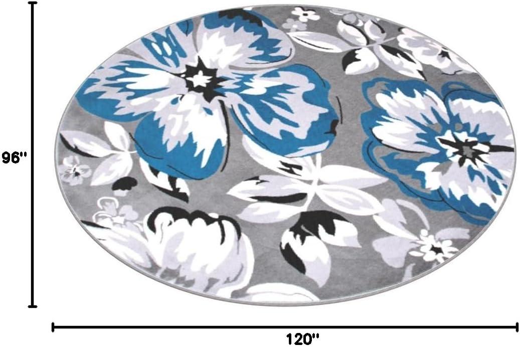 imageRugshop Modern Floral Design for Living RoomBedroomHome OfficeKitchen Non Shedding Area Rug 5 X 7 CreamBlue