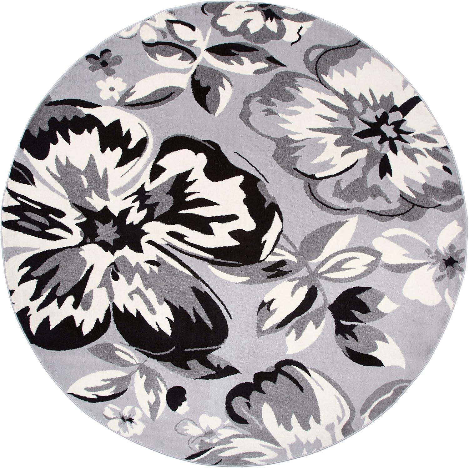 imageRugshop Modern Floral Design for Living RoomBedroomHome OfficeKitchen Non Shedding Area Rug 5 X 7 CreamGrey