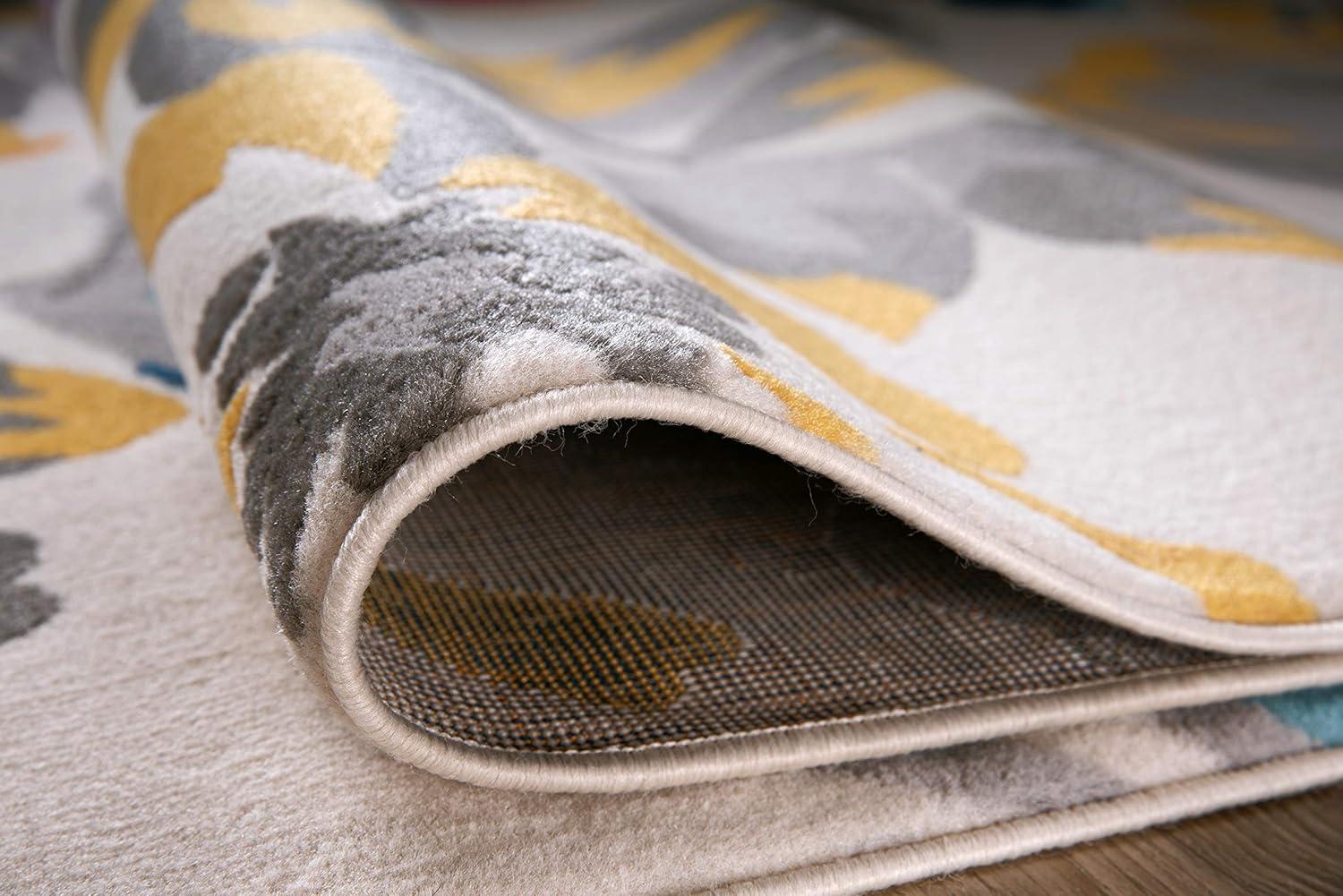 imageRugshop Modern Floral Design for Living RoomBedroomHome OfficeKitchen Non Shedding Area Rug 5 X 7 CreamMulti Color