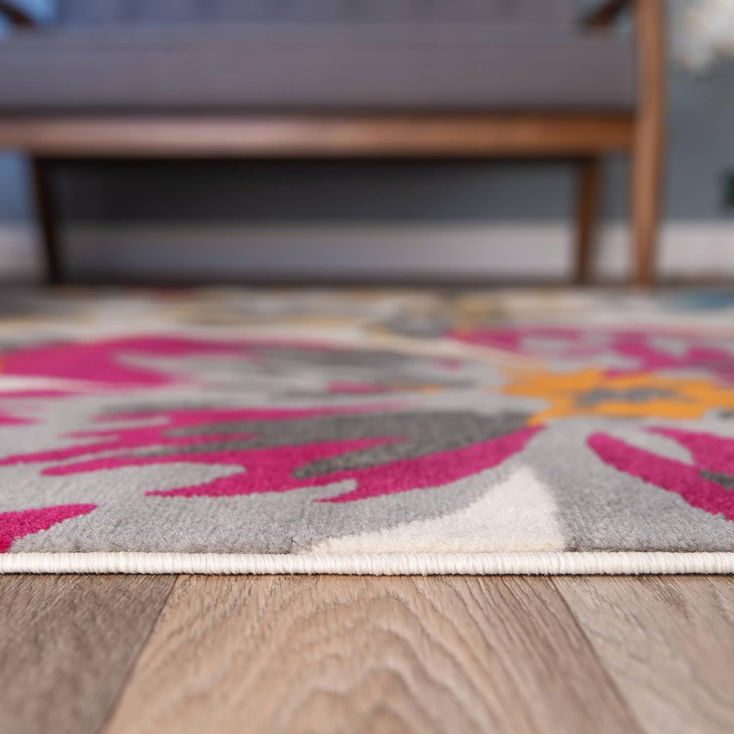 imageRugshop Modern Floral Design for Living RoomBedroomHome OfficeKitchen Non Shedding Area Rug 5 X 7 CreamMulti Color