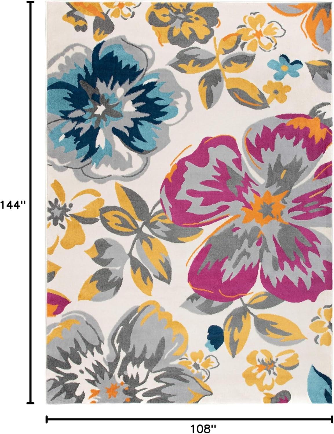 imageRugshop Modern Floral Design for Living RoomBedroomHome OfficeKitchen Non Shedding Area Rug 5 X 7 CreamMulti Color