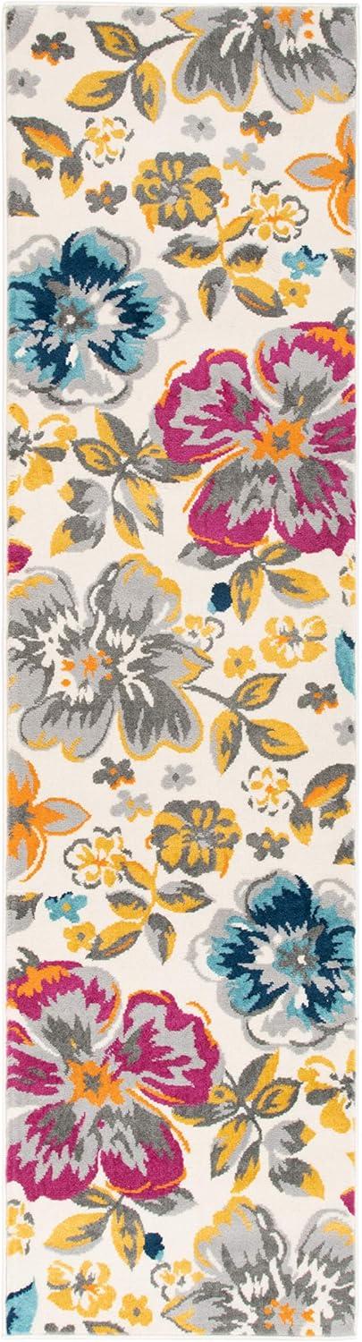 imageRugshop Modern Floral Design for Living RoomBedroomHome OfficeKitchen Non Shedding Area Rug 5 X 7 CreamMulti Color