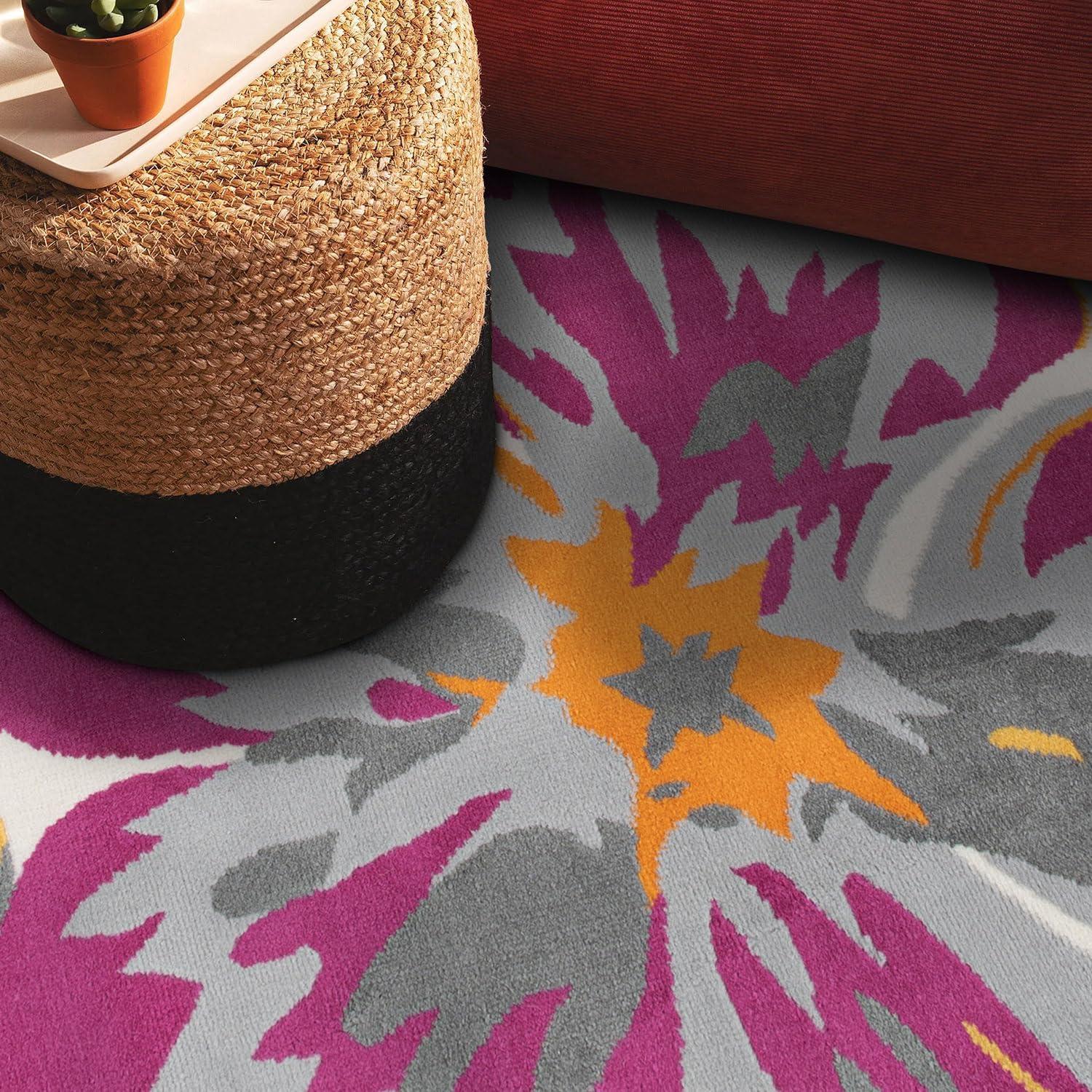 imageRugshop Modern Floral Design for Living RoomBedroomHome OfficeKitchen Non Shedding Area Rug 5 X 7 CreamMulti Color