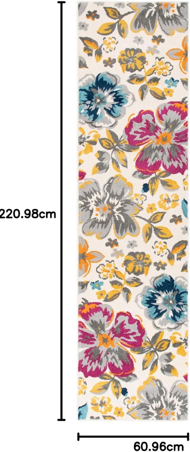 imageRugshop Modern Floral Design for Living RoomBedroomHome OfficeKitchen Non Shedding Area Rug 5 X 7 CreamMulti Color