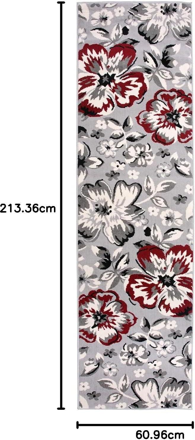imageRugshop Modern Floral Design for Living RoomBedroomHome OfficeKitchen Non Shedding Area Rug 5 X 7 CreamRed