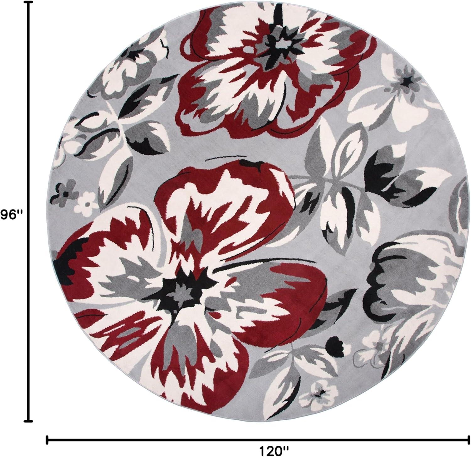 imageRugshop Modern Floral Design for Living RoomBedroomHome OfficeKitchen Non Shedding Area Rug 5 X 7 CreamRed