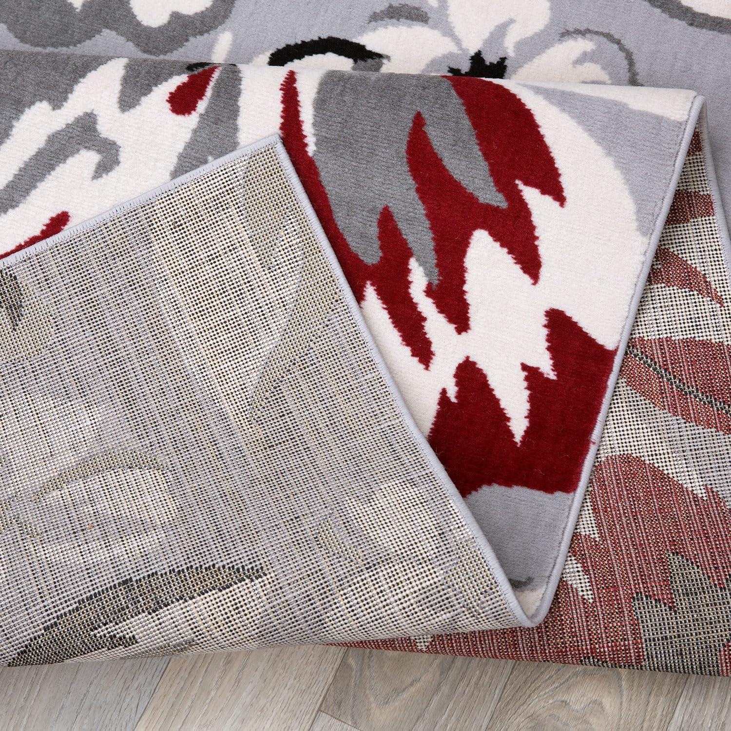 imageRugshop Modern Floral Design for Living RoomBedroomHome OfficeKitchen Non Shedding Area Rug 5 X 7 CreamRed