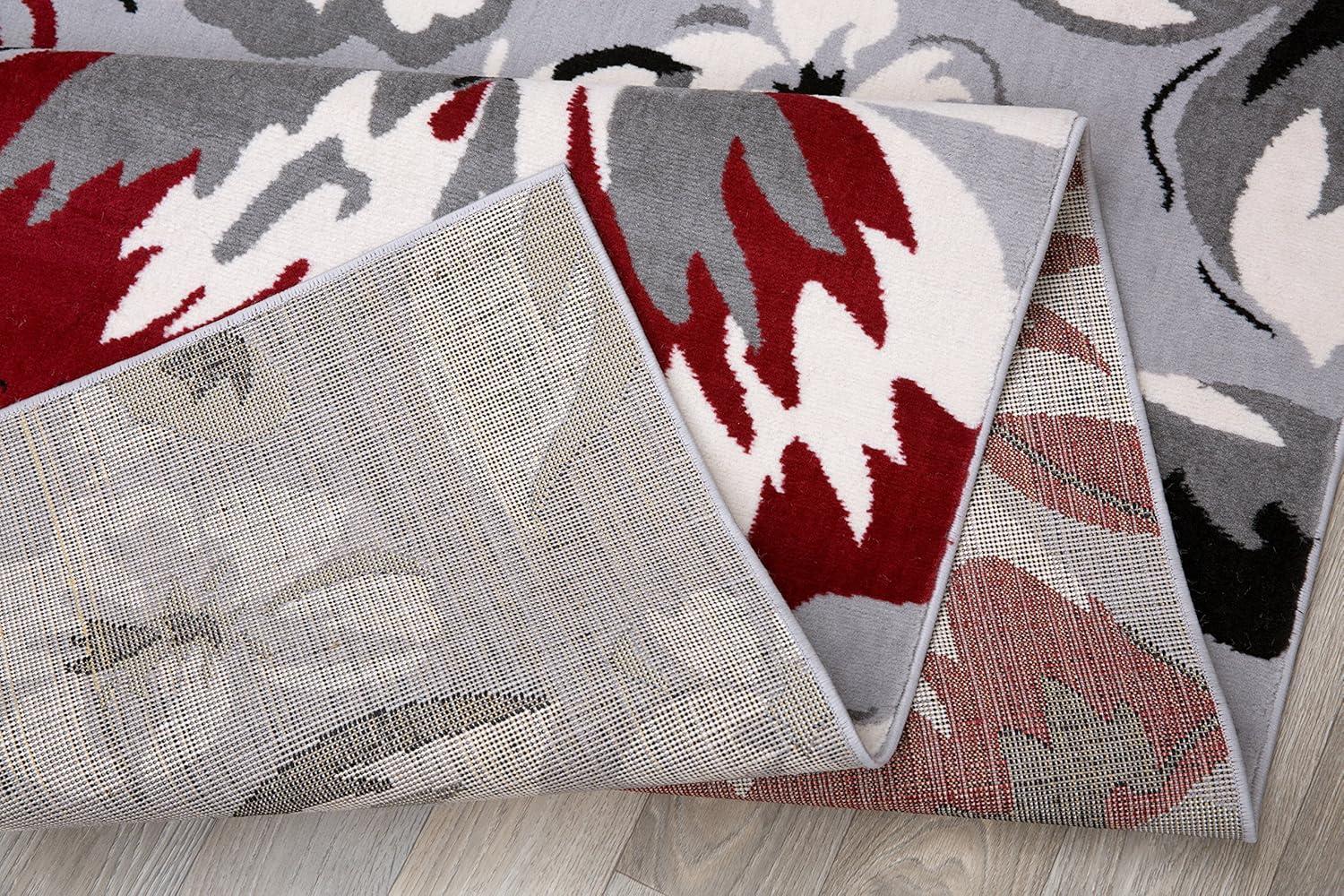 imageRugshop Modern Floral Design for Living RoomBedroomHome OfficeKitchen Non Shedding Area Rug 5 X 7 CreamRed