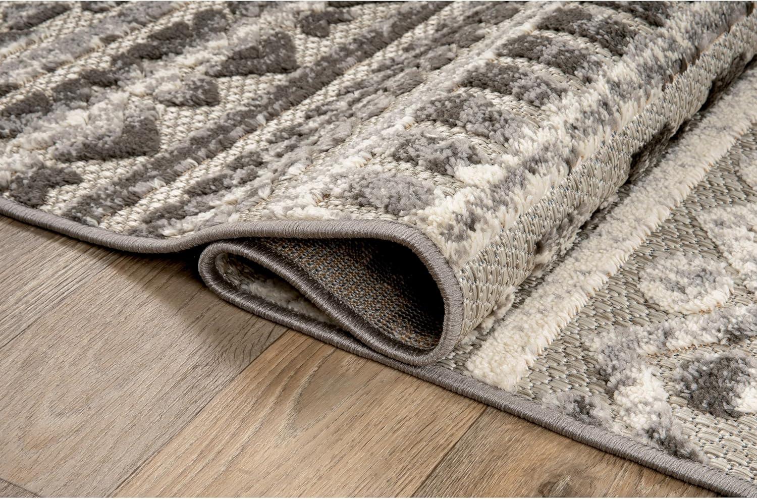 imageRugshop Modern Stripes Geometric IndoorOutdoor Area Rug 5 x 7 GrayGrey