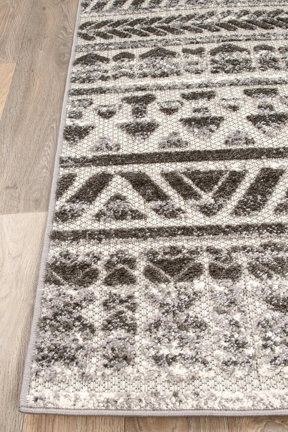 imageRugshop Modern Stripes Geometric IndoorOutdoor Area Rug 5 x 7 GrayGrey