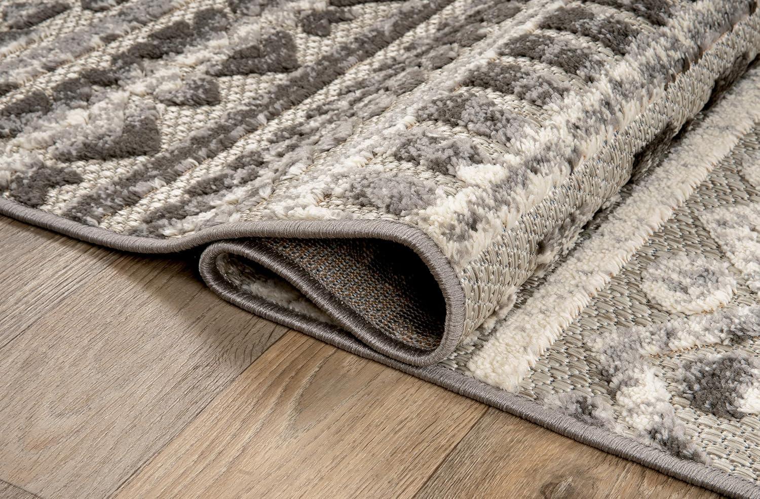 imageRugshop Modern Stripes Geometric IndoorOutdoor Area Rug 5 x 7 GrayGrey