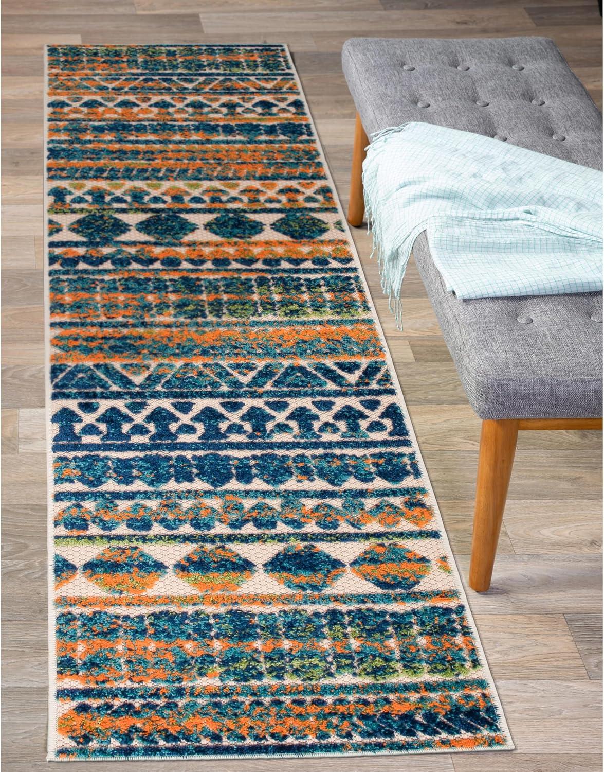 imageRugshop Modern Stripes Geometric IndoorOutdoor Area Rug 5 x 7 GrayMulti Color