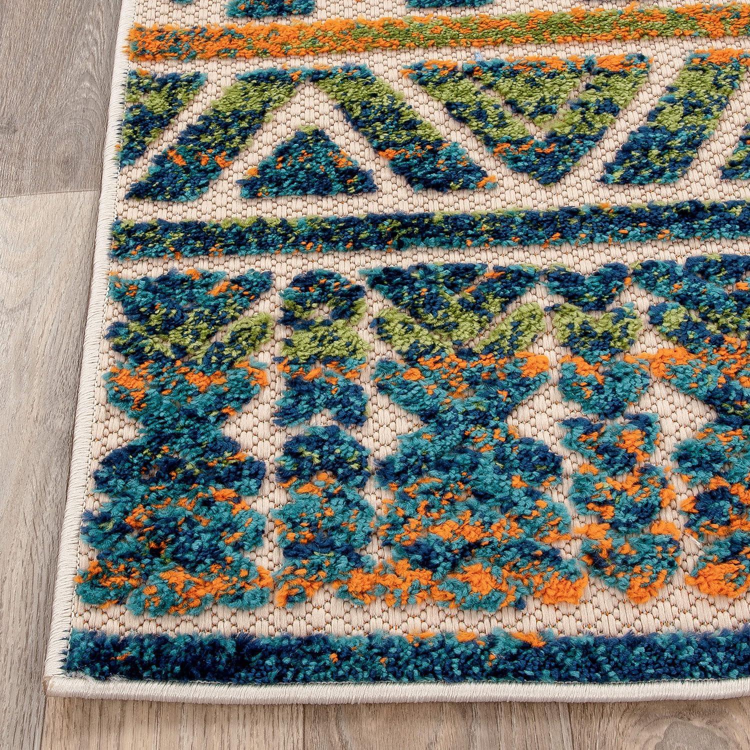 imageRugshop Modern Stripes Geometric IndoorOutdoor Area Rug 5 x 7 GrayMulti Color