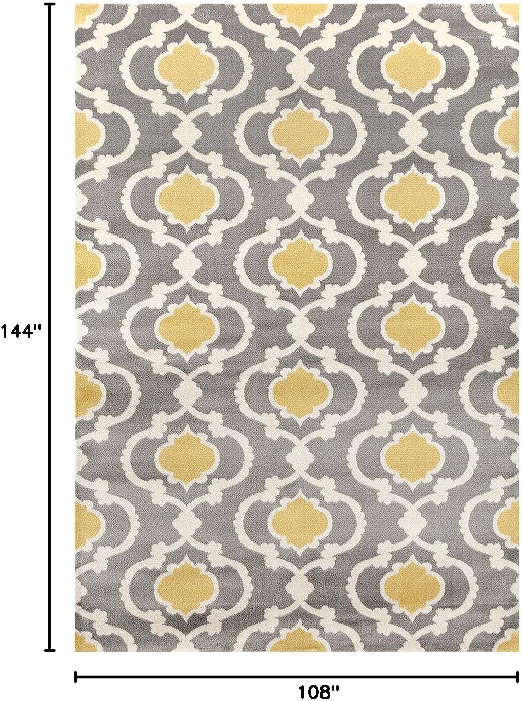 imageRugshop Moroccan Trellis Contemporary Perfect for high Traffic Areas of Your Living RoomBedroomHome OfficeKitchen Area Rug GrayYellow 53quot x 73quotGrayYellow