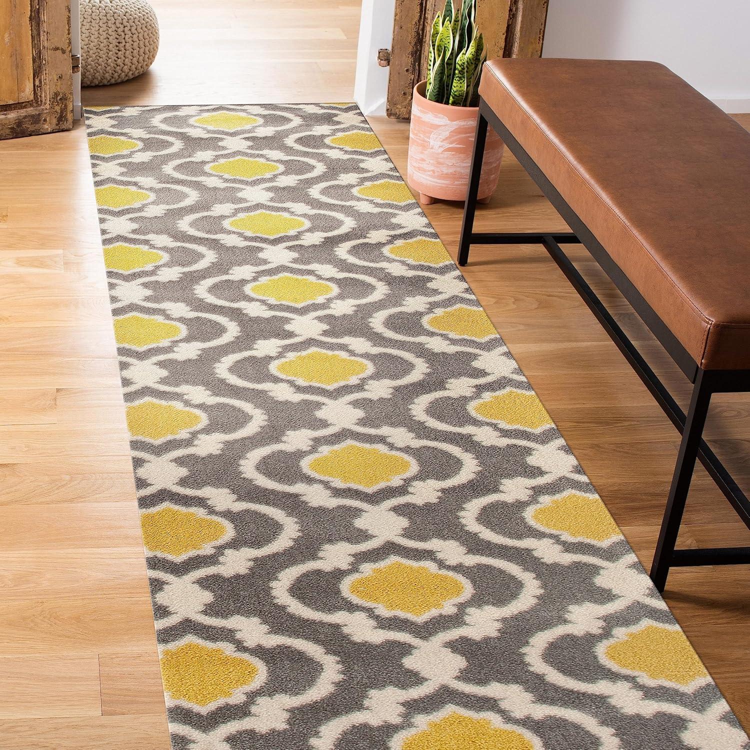 imageRugshop Moroccan Trellis Contemporary Perfect for high Traffic Areas of Your Living RoomBedroomHome OfficeKitchen Area Rug GrayYellow 53quot x 73quotGrayYellow