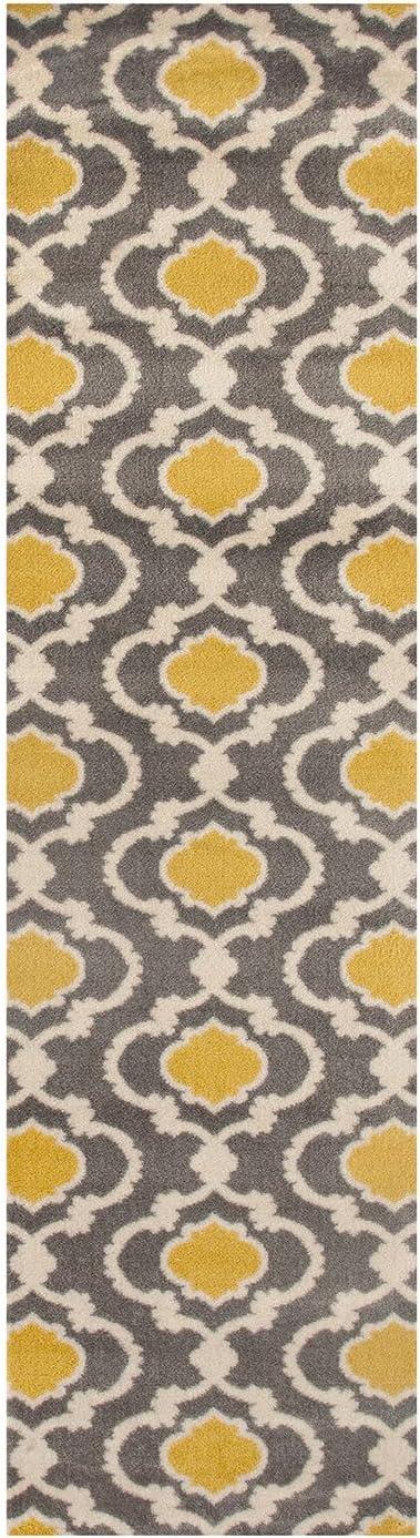 imageRugshop Moroccan Trellis Contemporary Perfect for high Traffic Areas of Your Living RoomBedroomHome OfficeKitchen Area Rug GrayYellow 53quot x 73quotGrayYellow