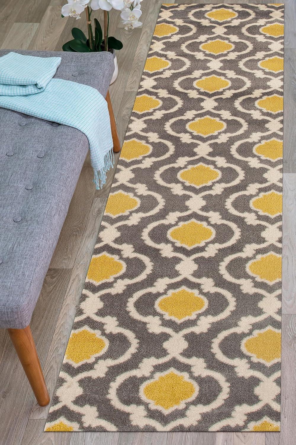 imageRugshop Moroccan Trellis Contemporary Perfect for high Traffic Areas of Your Living RoomBedroomHome OfficeKitchen Area Rug GrayYellow 53quot x 73quotGrayYellow