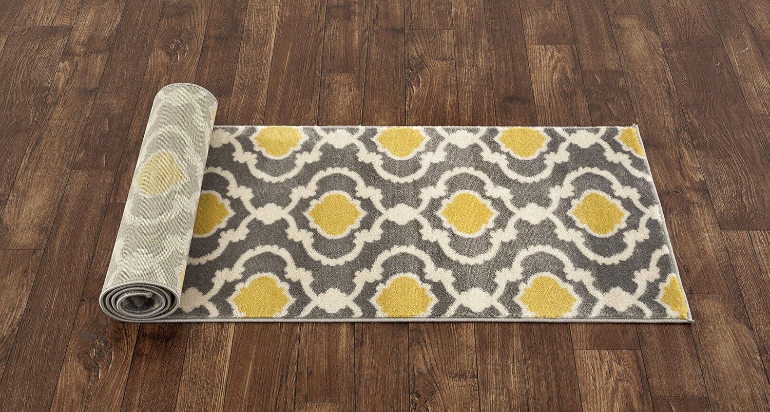 imageRugshop Moroccan Trellis Contemporary Perfect for high Traffic Areas of Your Living RoomBedroomHome OfficeKitchen Area Rug GrayYellow 53quot x 73quotGrayYellow