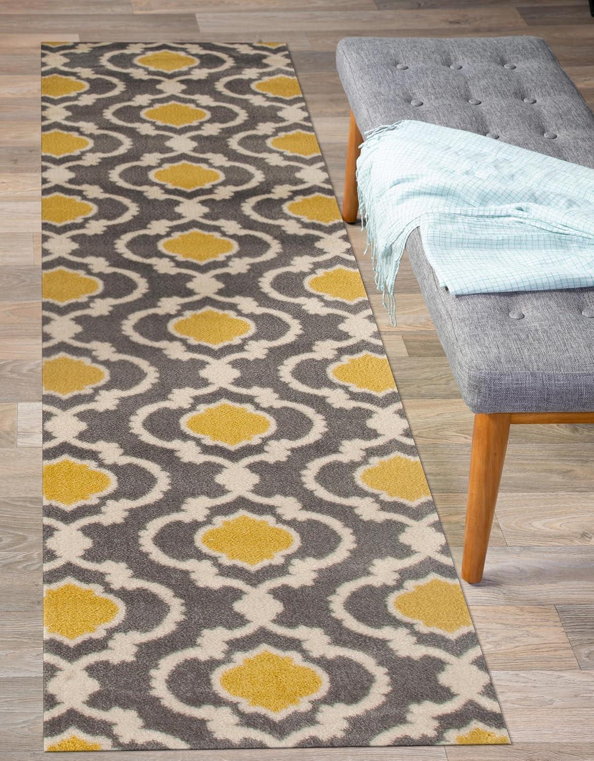 imageRugshop Moroccan Trellis Contemporary Perfect for high Traffic Areas of Your Living RoomBedroomHome OfficeKitchen Area Rug GrayYellow 53quot x 73quotGrayYellow